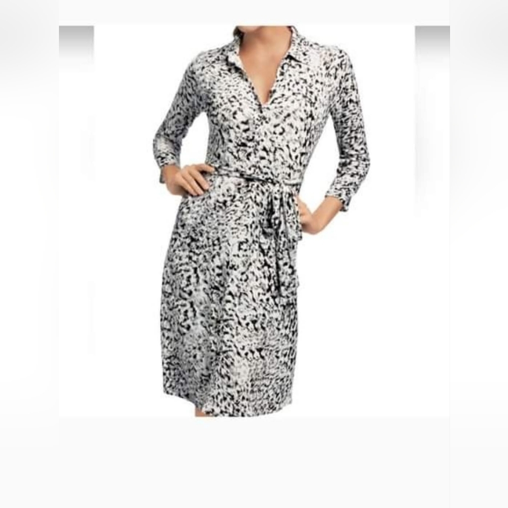 CAbi Animal Printed Shirt Dress Size Medium